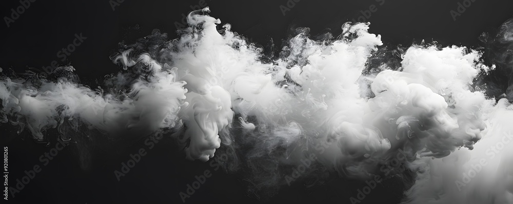 White Ink Swirls Abstract Art on a Black Background White Ink Swirls Abstract Art on a Black Background