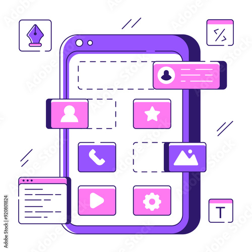 Premium download illustration of mobile media

