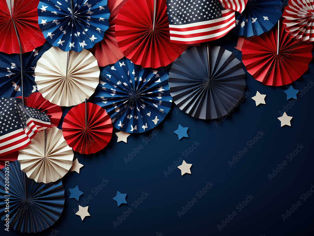 Obraz premium Wonderful Fireworks and cake for independence day