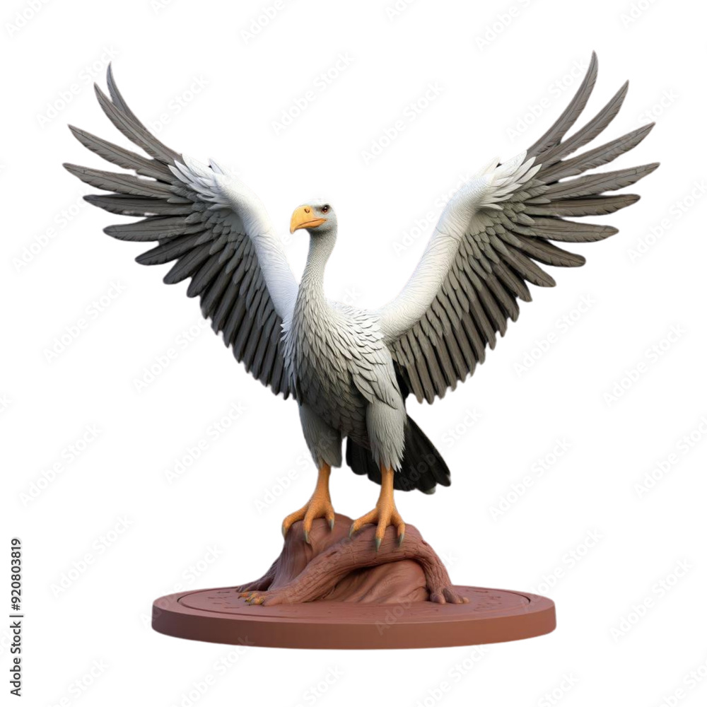 Obraz premium 3d american bald eagle on Isolated transparent background png. generated with AI