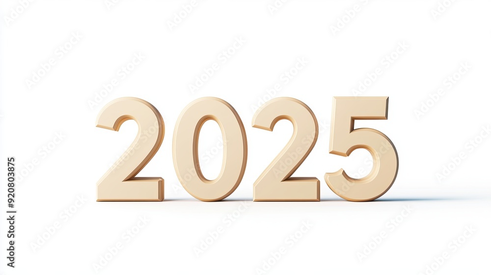 2025 Rendered in Three-Dimensional Style Against a Clean White Background 2025 Rendered in Three-Dimensional Style Against a Clean White Background