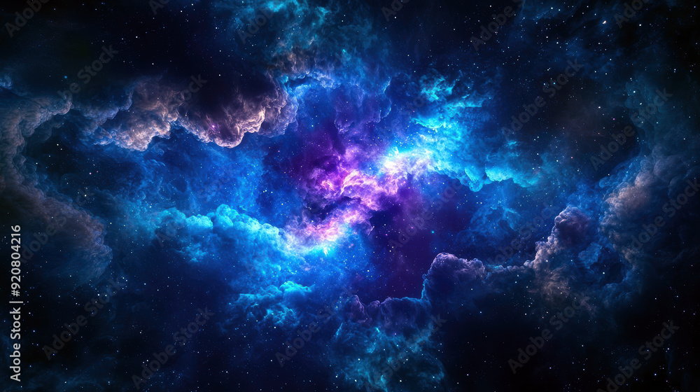 Fototapeta premium A blue and purple sky with stars and clouds