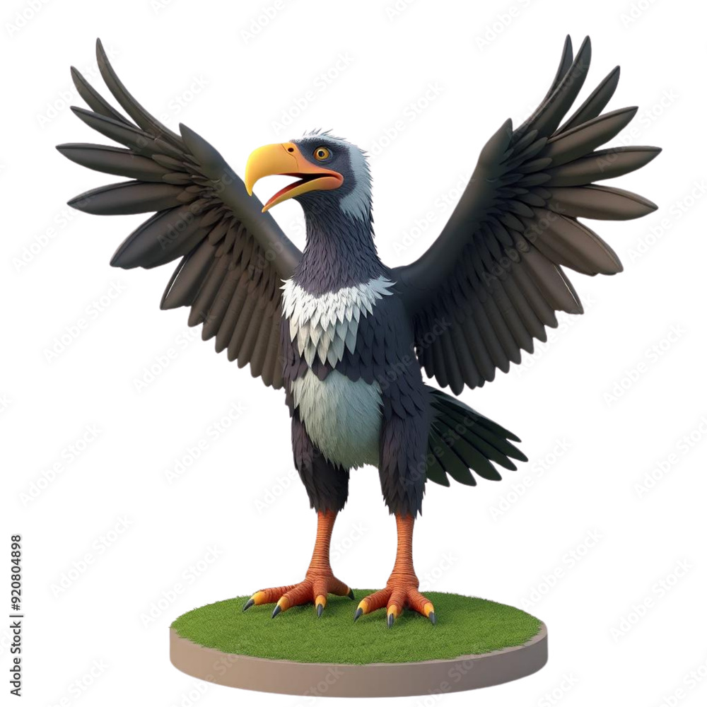 3d american bald eagle on Isolated transparent background png. generated with AI 3d american bald eagle on Isolated transparent background png. generated with AI