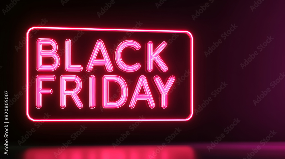 A glowing frame with the text red neon light emitting A glowing frame with the text red neon light emitting