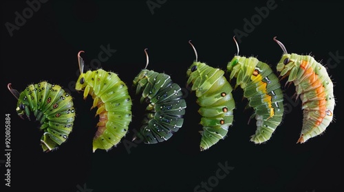 Time-lapse photography of a caterpillar to butterfly metamorphosis during the migration period