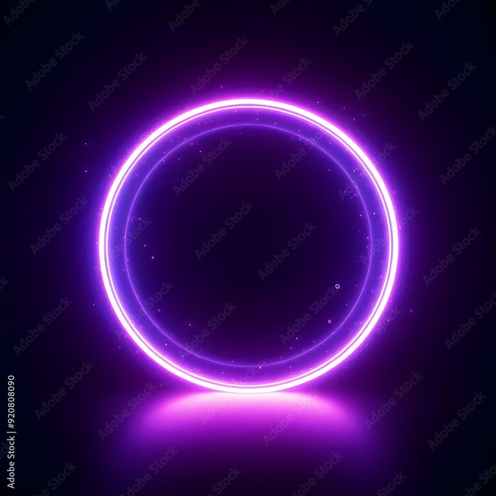 neon ring in purple color on a black background neon ring in purple color on a black background