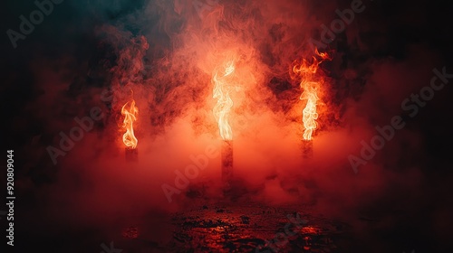 Wallpaper Mural Bright stadium arena lights and smoke Torontodigital.ca
