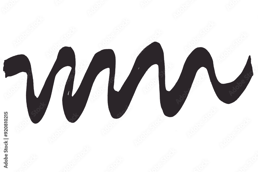 Fototapeta premium Black brush strokes on a transparent background.