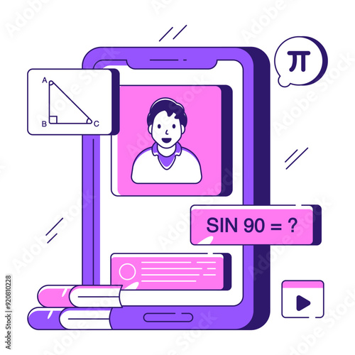 Modern design illustration of online math class

 photo