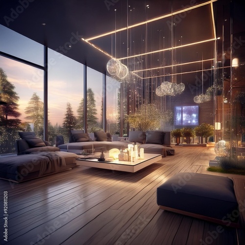 Modern smart house interior