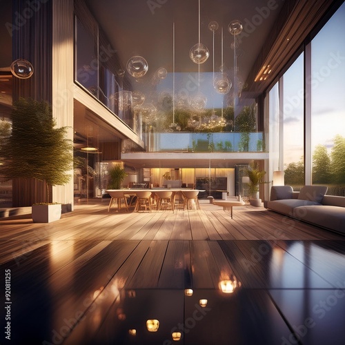 Modern smart house interior