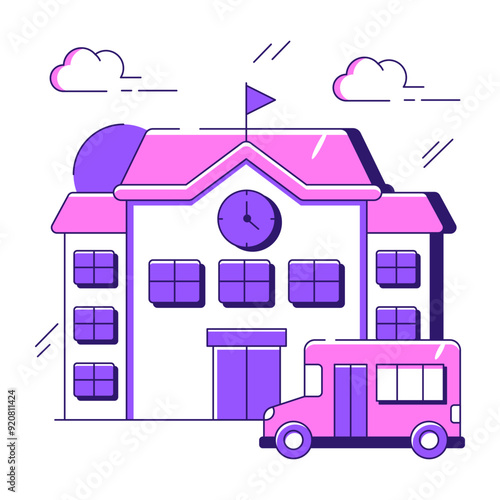 Premium design illustration of school

