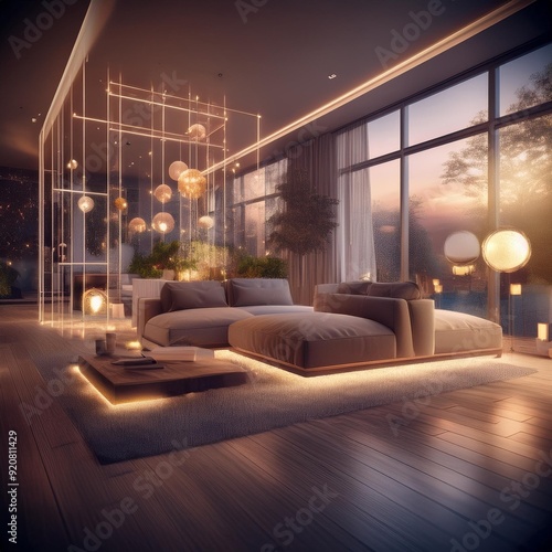 Modern smart house interior
