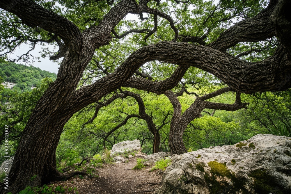 Austin Trees. Intertwined Forest on the Greenbelt Trail for Nature Hiking Austin Trees. Intertwined Forest on the Greenbelt Trail for Nature Hiking