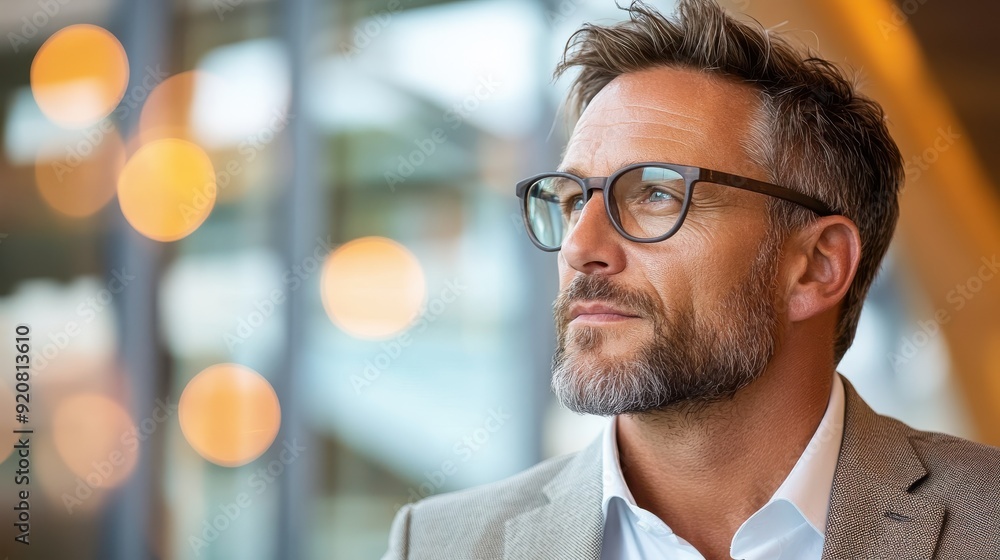 A man dressed in business attire with glasses is shown in a modern, blurred background with illuminated bokeh lights, symbolizing professionalism and a dynamic environment. A man dressed in business attire with glasses is shown in a modern, blurred background with illuminated bokeh lights, symbolizing professionalism and a dynamic environment.