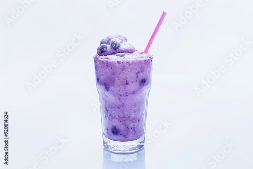 Non-alcoholic 'Blue Ocean' cocktail with passion fruit, grapefruit and curacao. Beautiful simple AI generated image in 4K, unique.
