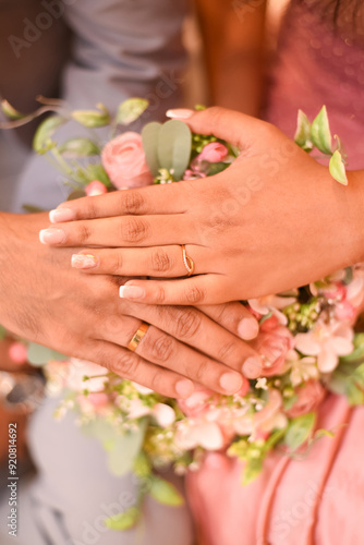 Amazing Engagement couple hands with rings