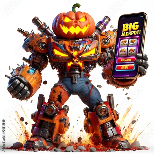 halloween slot game character with white plain background photo