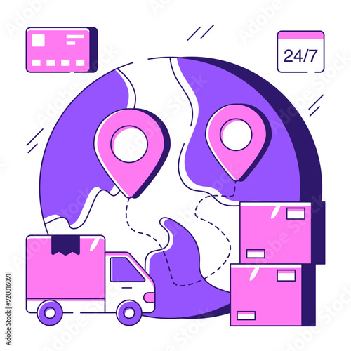 A perfect design illustration of global delivery

