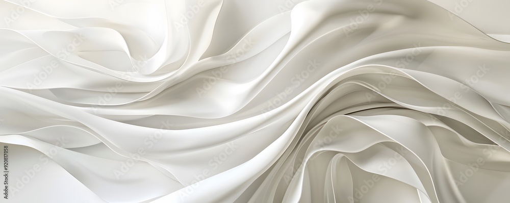 Obraz premium Abstract White Wavy Fabric Texture