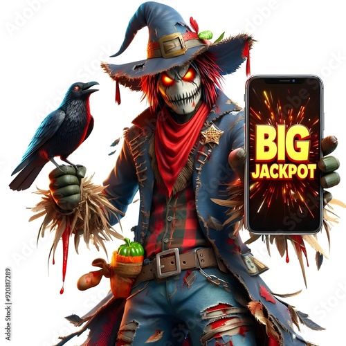 halloween slot game character with white plain background photo