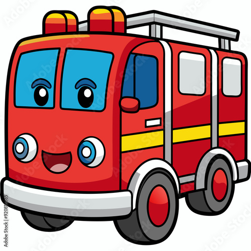 Fire truck isolated. stock illustration