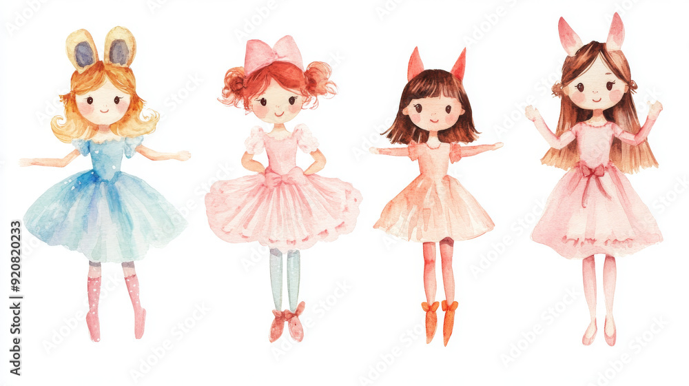 A collection of watercolor illustrations featuring costume party elements like hats, masks, and festive attire, perfect for themed celebrations and event designs.
A collection of watercolor illustrations featuring costume party elements like hats, masks, and festive attire, perfect for themed celebrations and event designs.