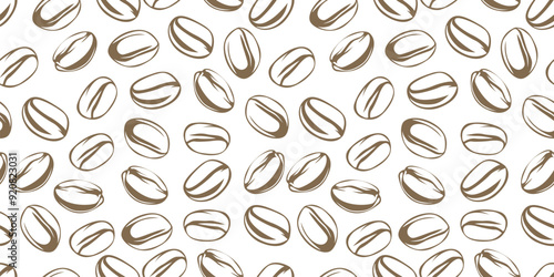 Coffee beans pattern background. coffee beans background. Coffee beans wallpaper. Coffee Beans Illustration for packaging.