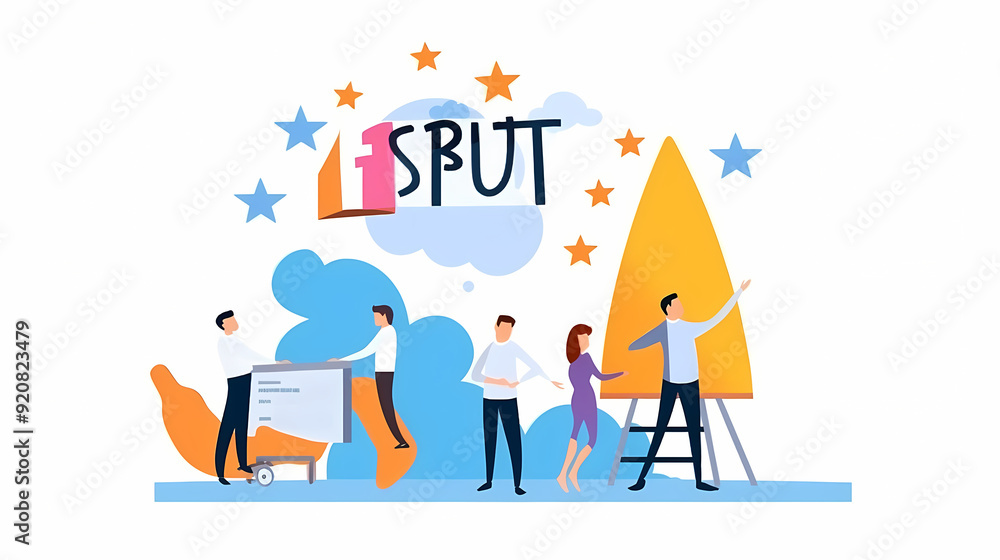 starting a new business project startup innovation vector image,Leave space for entering text. starting a new business project startup innovation vector image,Leave space for entering text.