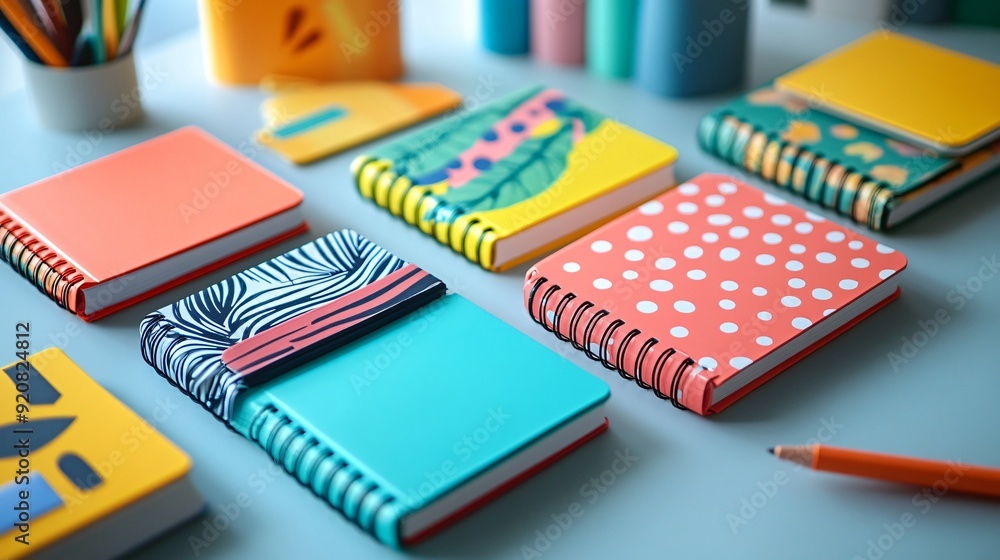 Colorful creative notepads background Colorful creative notepads background