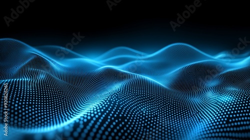 Fractal digital data background with blur focus and ornamental shapes featuring an abstract fractal digital technology background