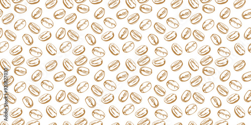 Coffee beans pattern background. coffee beans background. Coffee beans wallpaper. Coffee Beans Illustration for packaging.