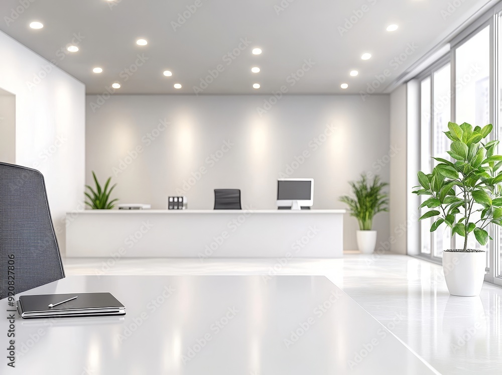 Blurry modern workspace background, white interior of a business office or hospital with windows, bright light, copy space. Blurry backgrounds for advertising and business presentations. Blurry modern workspace background, white interior of a business office or hospital with windows, bright light, copy space. Blurry backgrounds for advertising and business presentations.