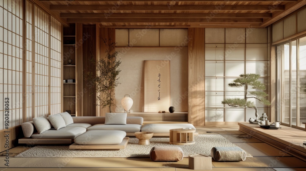 Modern Japanese Living Room Interior Design With Wood Accents and Natural Light Modern Japanese Living Room Interior Design With Wood Accents and Natural Light