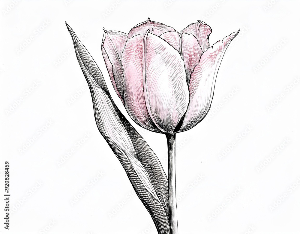 Closeup of Pink Tulip Flower Closeup of Pink Tulip Flower