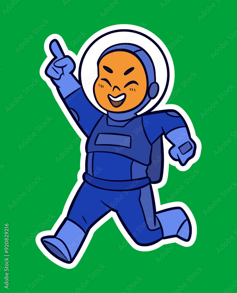 Boy Kid Astronaut Doodle Sticker Illustration Boy Kid Astronaut Doodle Sticker Illustration