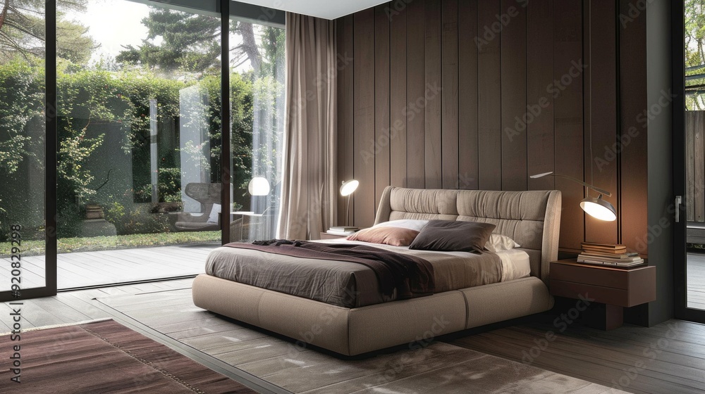 Modern Bedroom With Large Window And Natural Light Modern Bedroom With Large Window And Natural Light