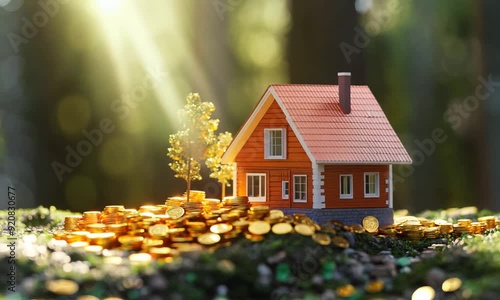 Wallpaper Mural small house in autumn Torontodigital.ca