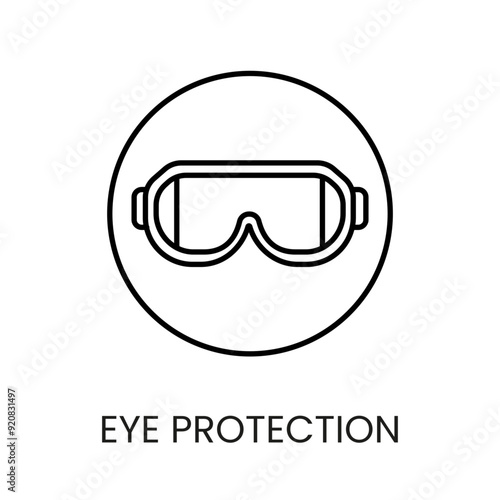 Eye protection line icon vector with editable stroke