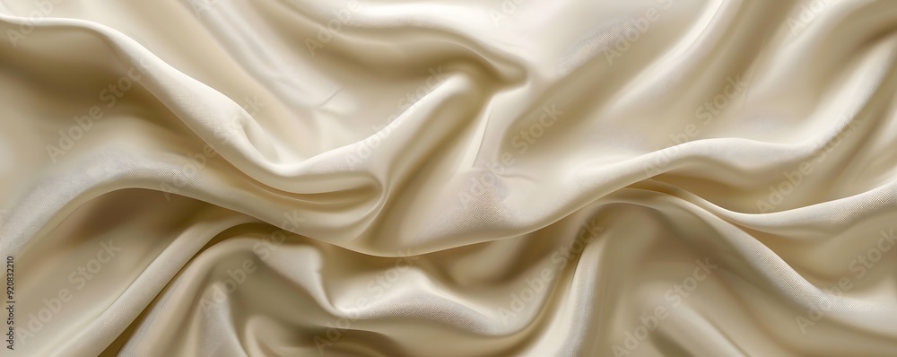 Draped Creamy White Fabric with Delicate Texture Draped Creamy White Fabric with Delicate Texture
