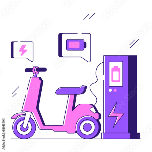 An illustration design of electric scooter 

