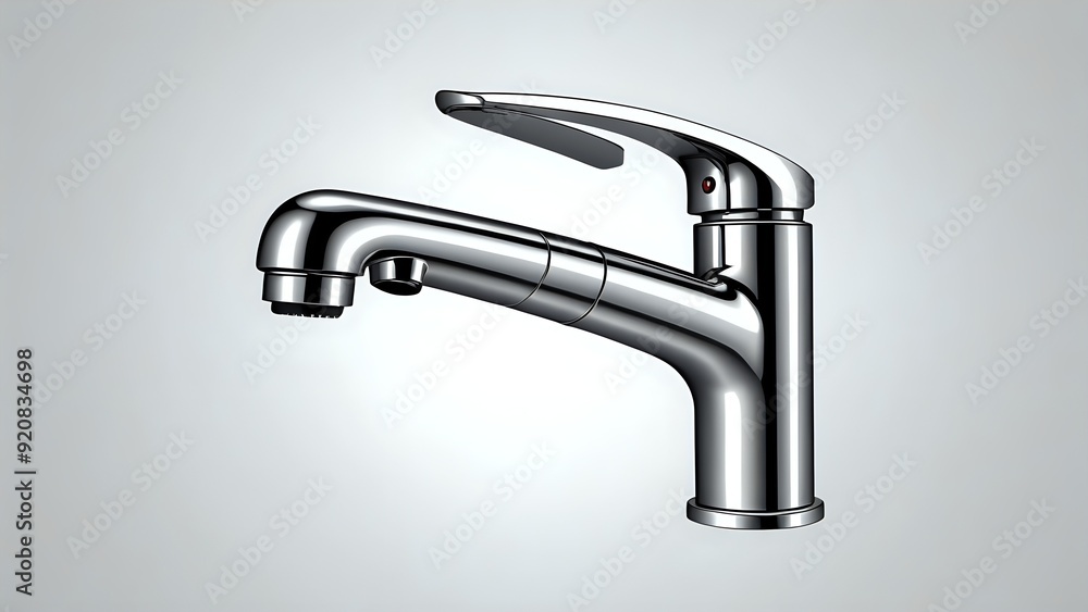 Chrome kitchen faucet with pull out sprayer. Chrome kitchen faucet with pull out sprayer.