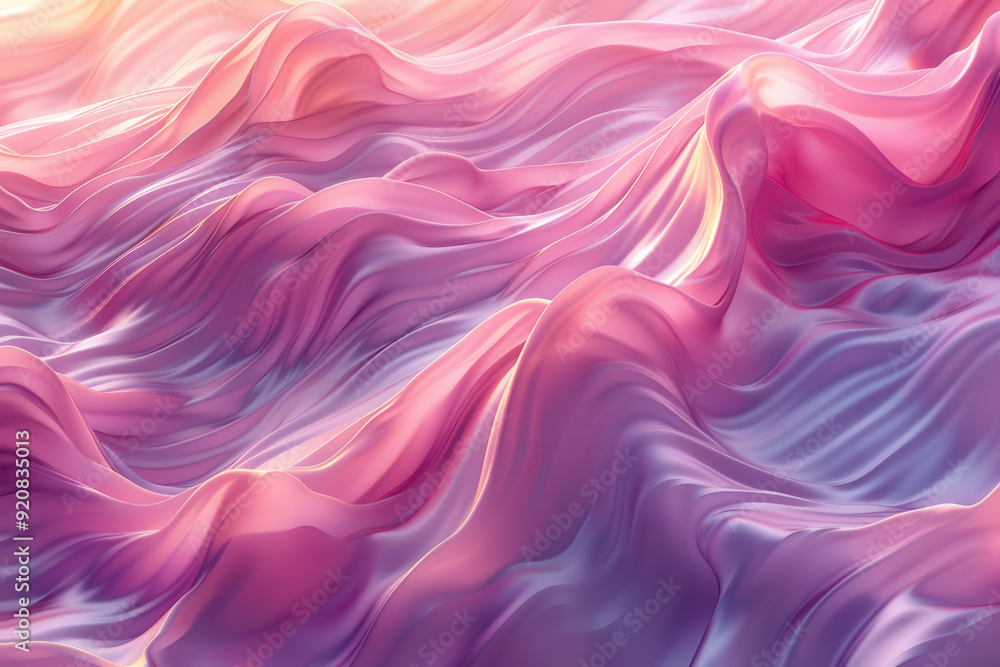 Obraz premium Sunrise Over Flowing Pink Waves