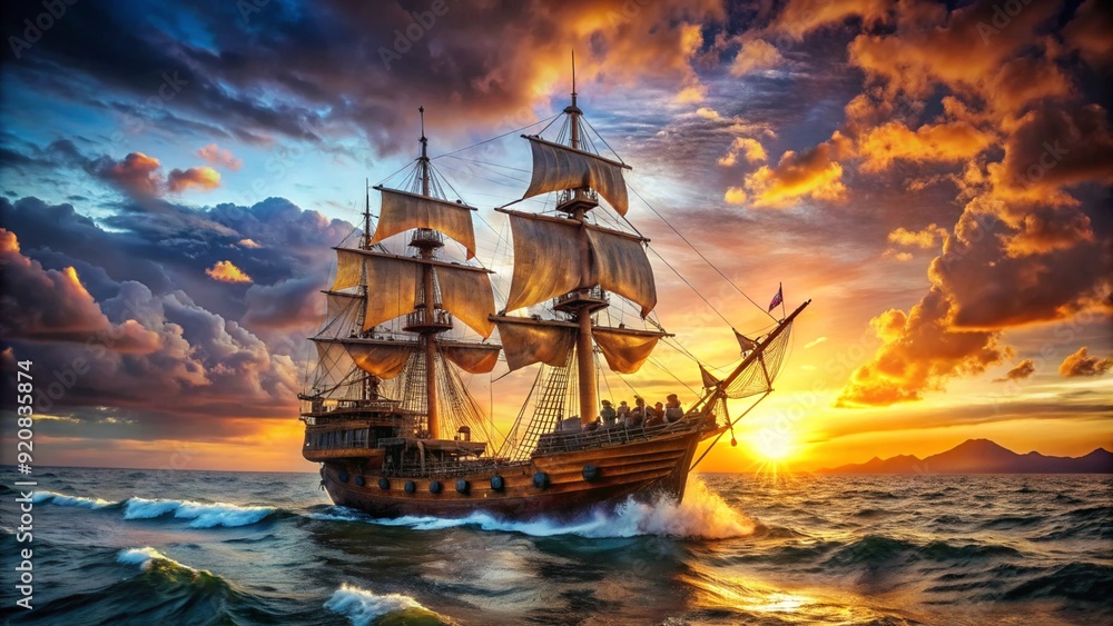 Obraz premium ship in the sea