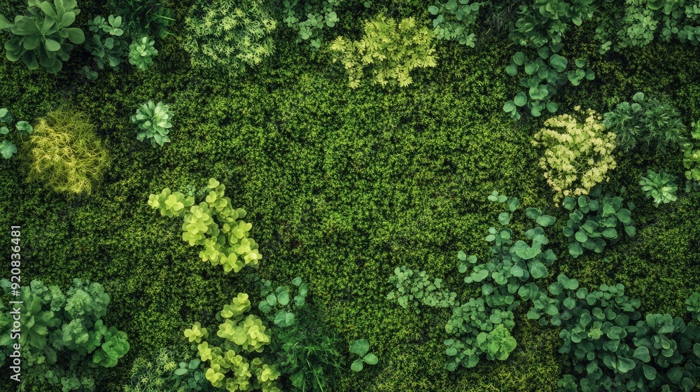 Botanical background featuring vibrant green moss, creating a serene and natural feeling with ample copy space, perfect for nature-themed designs. Botanical background featuring vibrant green moss, creating a serene and natural feeling with ample copy space, perfect for nature-themed designs.