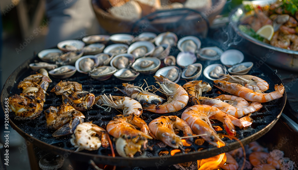 a seafood shellfish BBQ a seafood shellfish BBQ