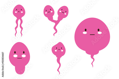 abnormal sperm cartoon character. vector illustration.