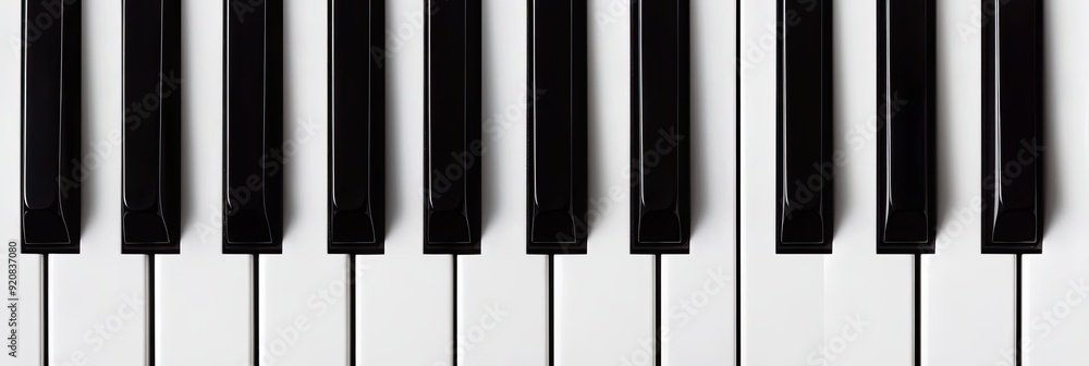 Naklejka premium Close-up of Piano Keys in a Bright Room During a Music Lesson