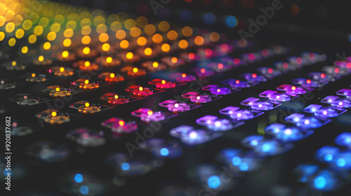 A colorful array of buttons with a rainbow of colors.