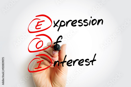 EOI - Expression of Interest is an informal declaration that a buyer would like to purchase a business, acronym concept background photo